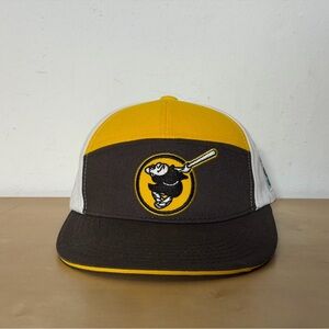 San Diego Padres Swinging Friar Snapback Hat Brown Yellow SD Patch Melonwear